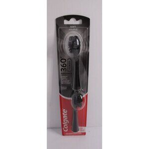 Colgate 360 Power Charcoal Toothbrush Replacement Heads Soft Two Pack Refills